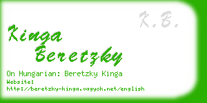 kinga beretzky business card